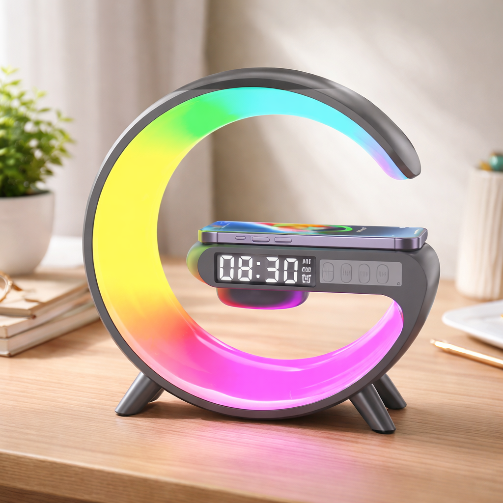 Desk Lamp Wireless Charging Speaker Alarm Clock