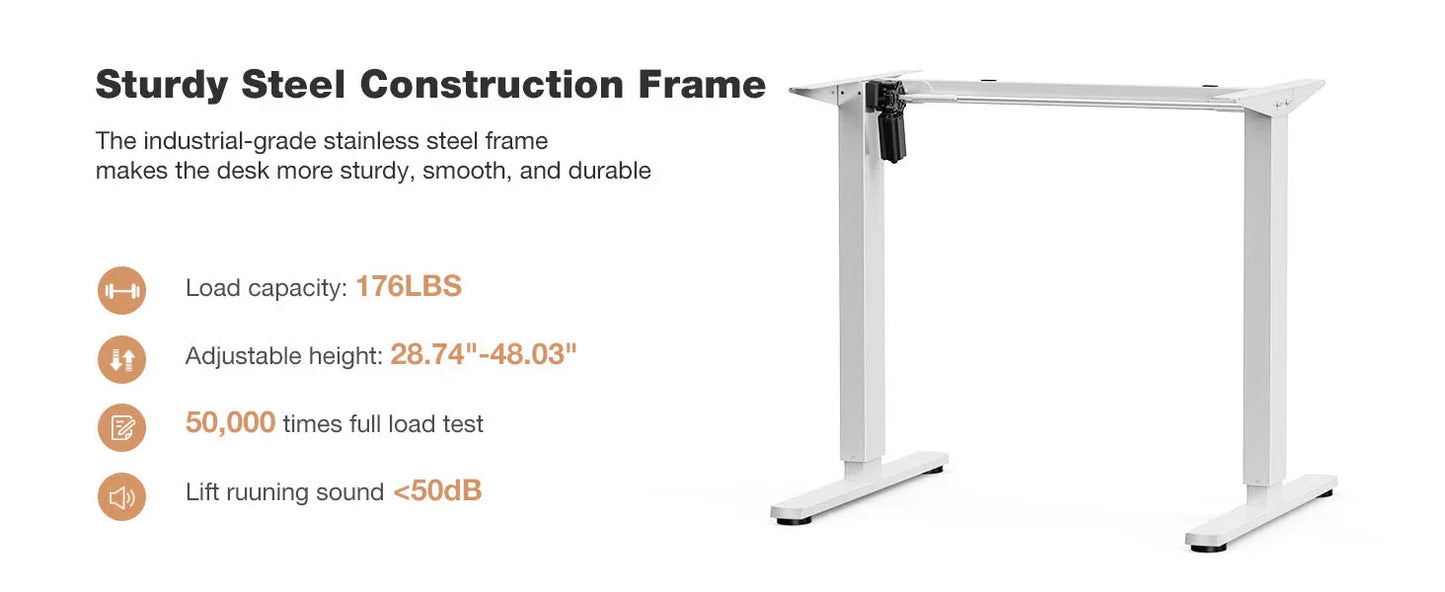 Electric Standing Desk - Height Adjustable 40x24 Inch Sit Stand Workstation with Memory Buttons
