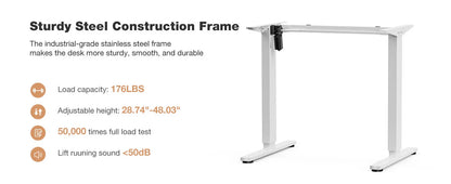 Electric Standing Desk - Height Adjustable 40x24 Inch Sit Stand Workstation with Memory Buttons