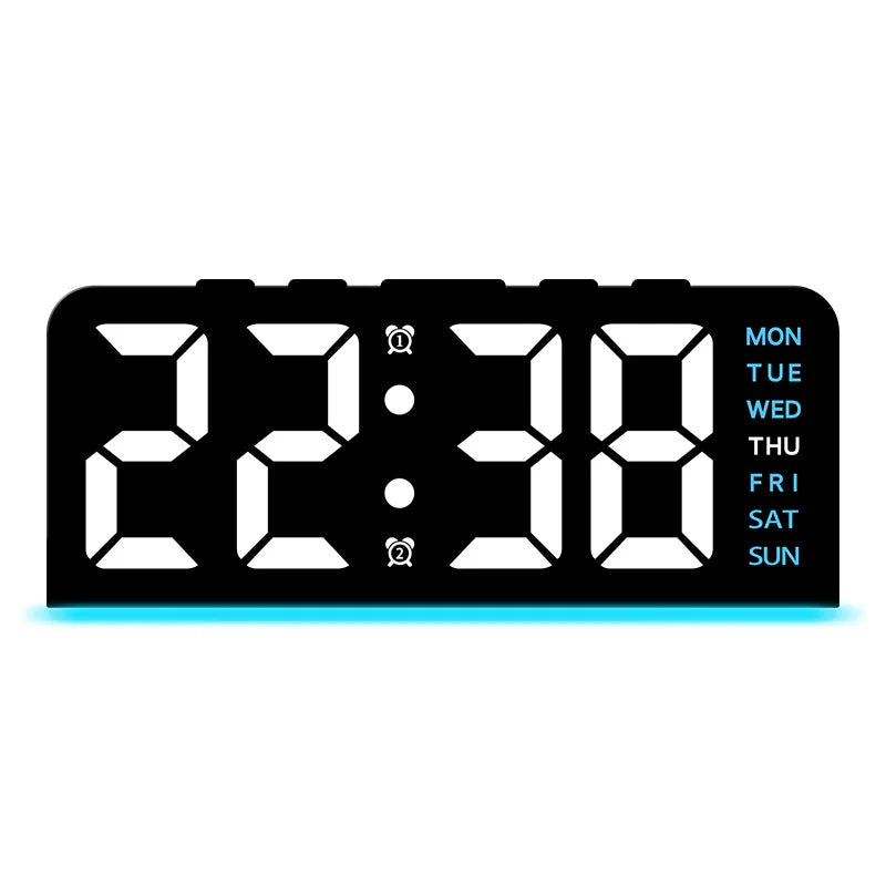 Digital LED Alarm Clock Night Light Time Temperature Display Desktop Table Clock