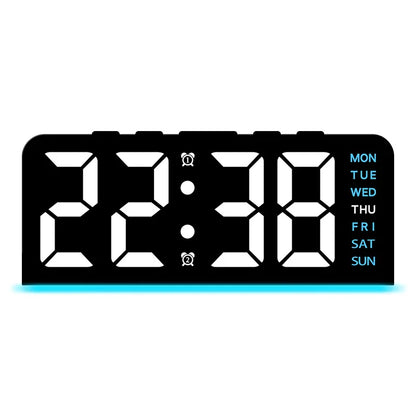Digital LED Alarm Clock Night Light Time Temperature Display Desktop Table Clock