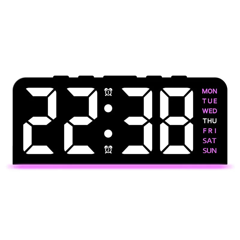 Digital LED Alarm Clock Night Light Time Temperature Display Desktop Table Clock