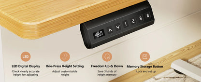 Electric Standing Desk - Height Adjustable 40x24 Inch Sit Stand Workstation with Memory Buttons