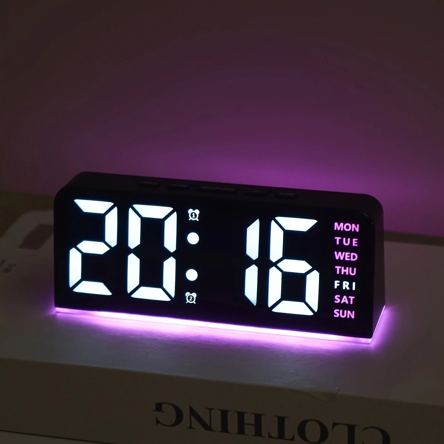 Digital LED Alarm Clock Night Light Time Temperature Display Desktop Table Clock
