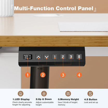 Electric Standing Desk - Height Adjustable 40x24 Inch Sit Stand Workstation with Memory Buttons