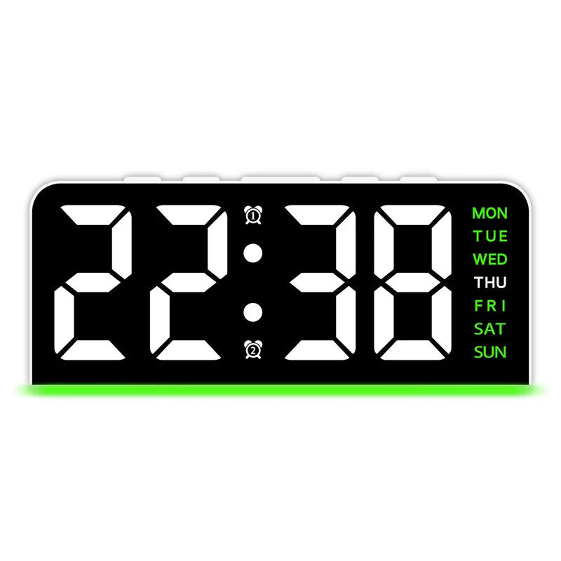 Digital LED Alarm Clock Night Light Time Temperature Display Desktop Table Clock