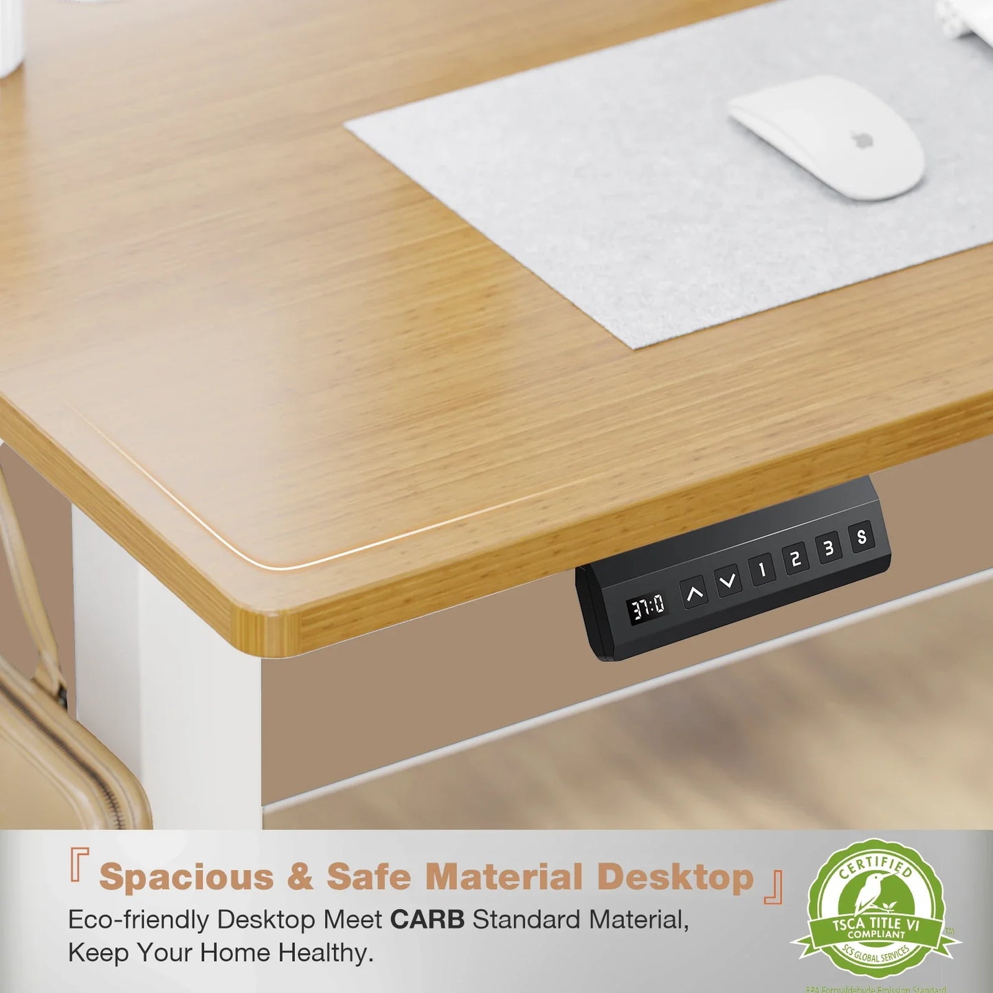 Electric Standing Desk - Height Adjustable 40x24 Inch Sit Stand Workstation with Memory Buttons