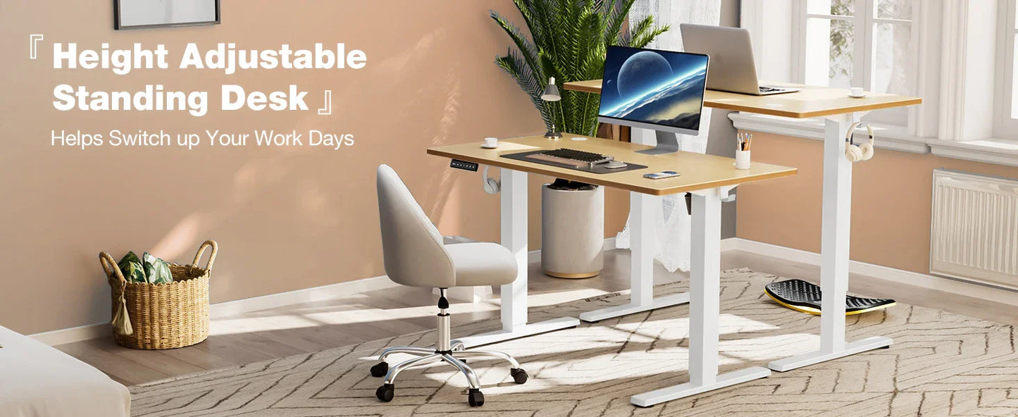 Electric Standing Desk - Height Adjustable 40x24 Inch Sit Stand Workstation with Memory Buttons