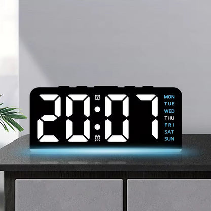 Digital LED Alarm Clock Night Light Time Temperature Display Desktop Table Clock