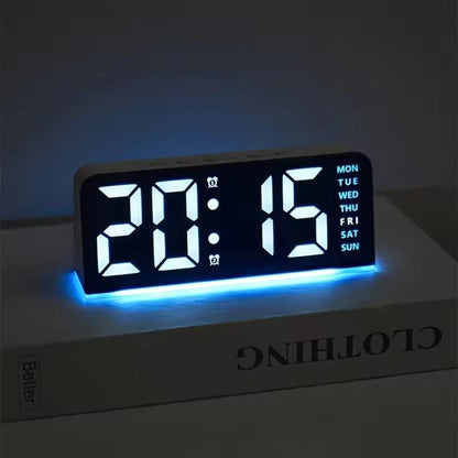 Digital LED Alarm Clock Night Light Time Temperature Display Desktop Table Clock