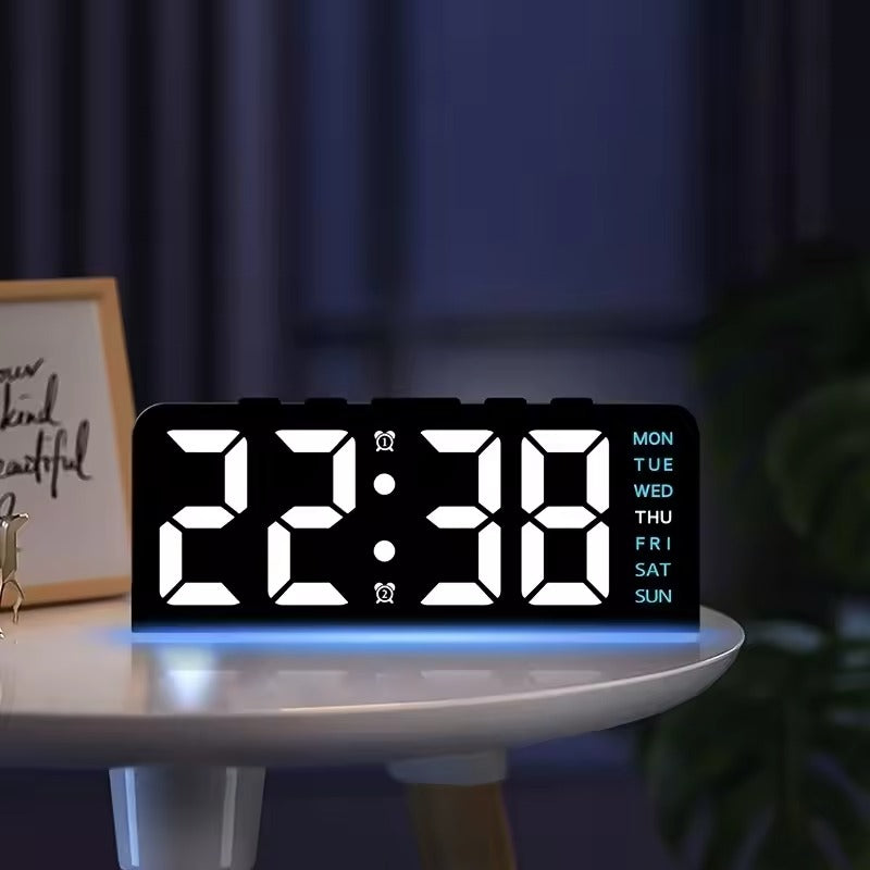 Digital LED Alarm Clock Night Light Time Temperature Display Desktop Table Clock